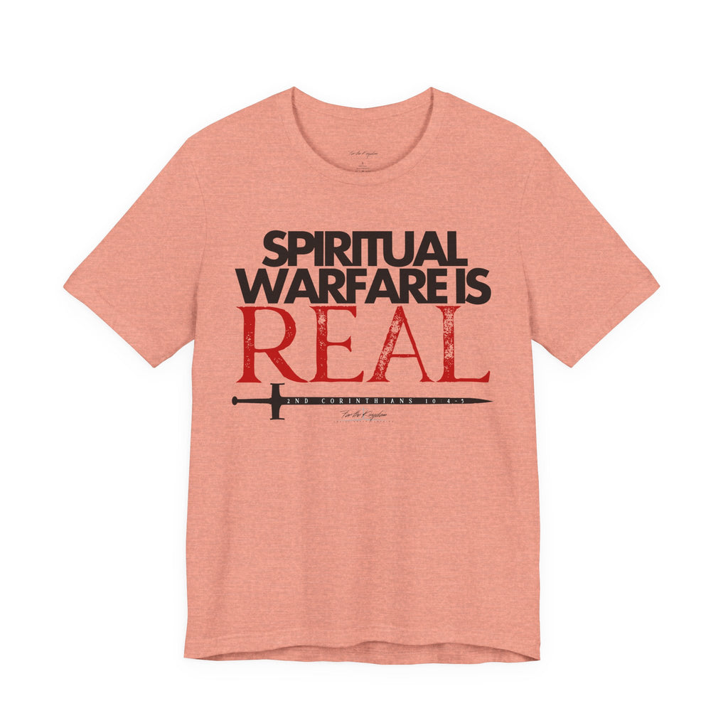 Spiritual Warfare Is Real Dark Palette T-Shirt — Christian Faith Tee with Sword Graphic