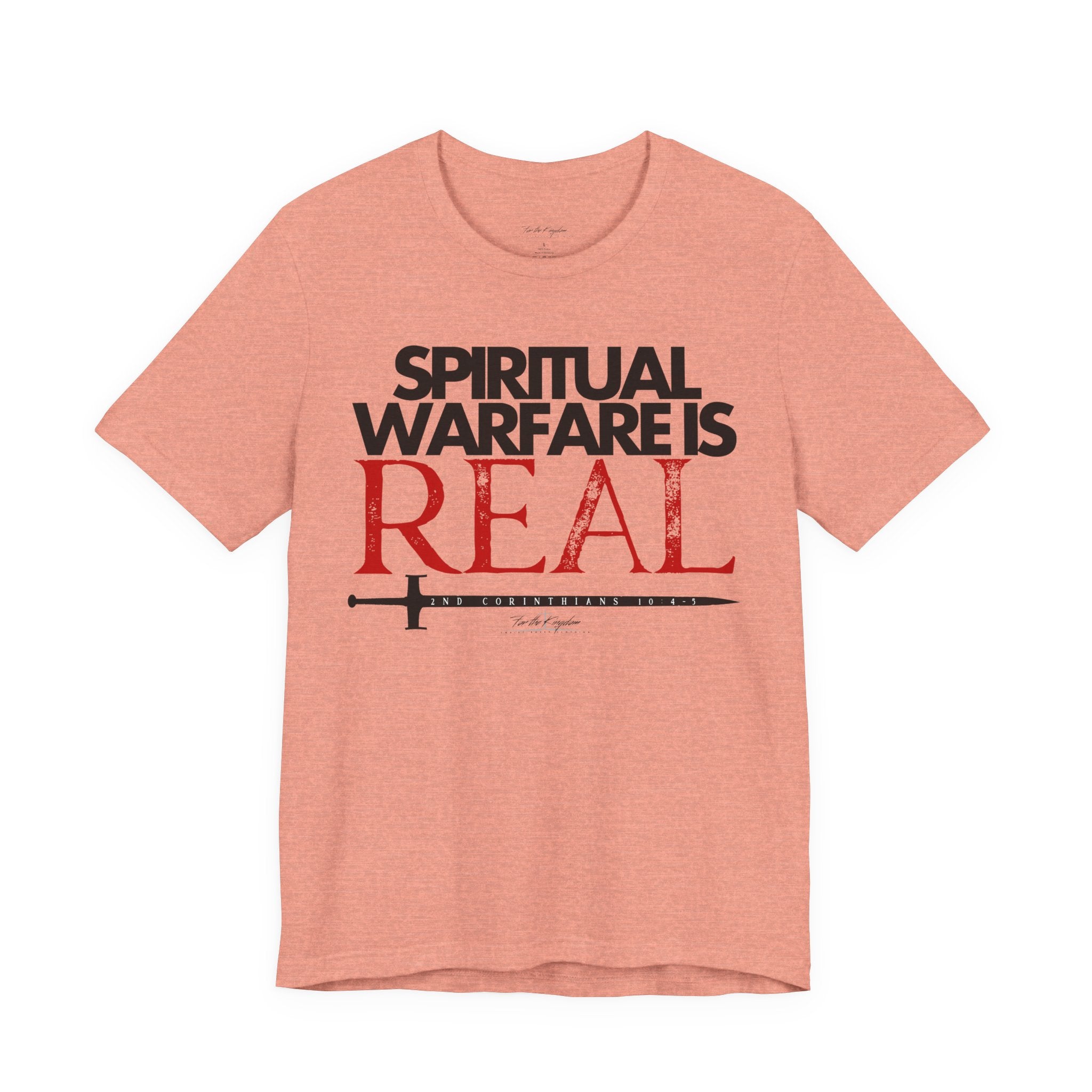 Spiritual Warfare Is Real Dark Palette T-Shirt — Christian Faith Tee with Sword Graphic