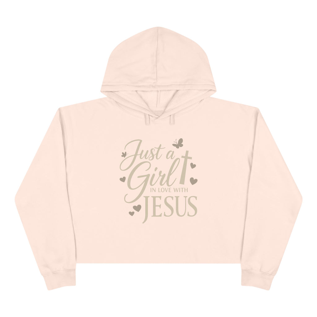 Just a Girl in Love with Jesus - Christian Crop Hoodie