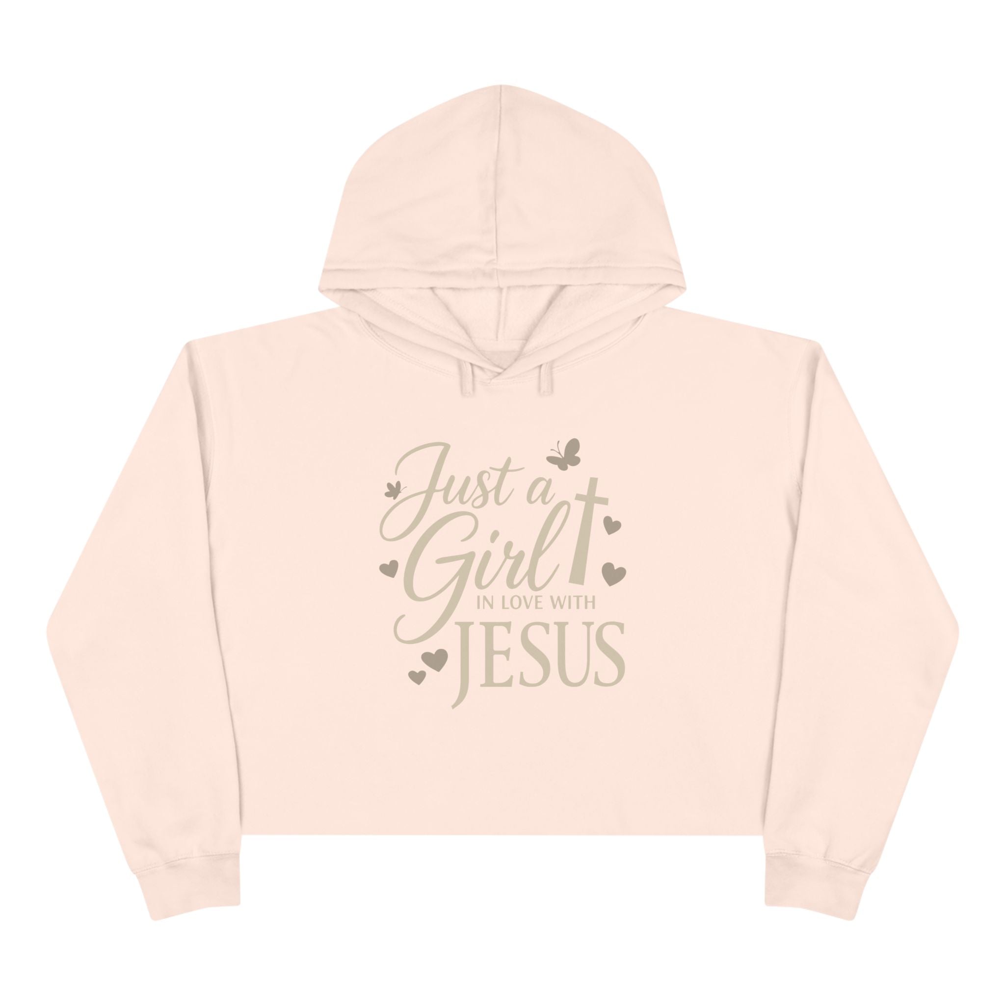 Just a Girl in Love with Jesus - Christian Crop Hoodie