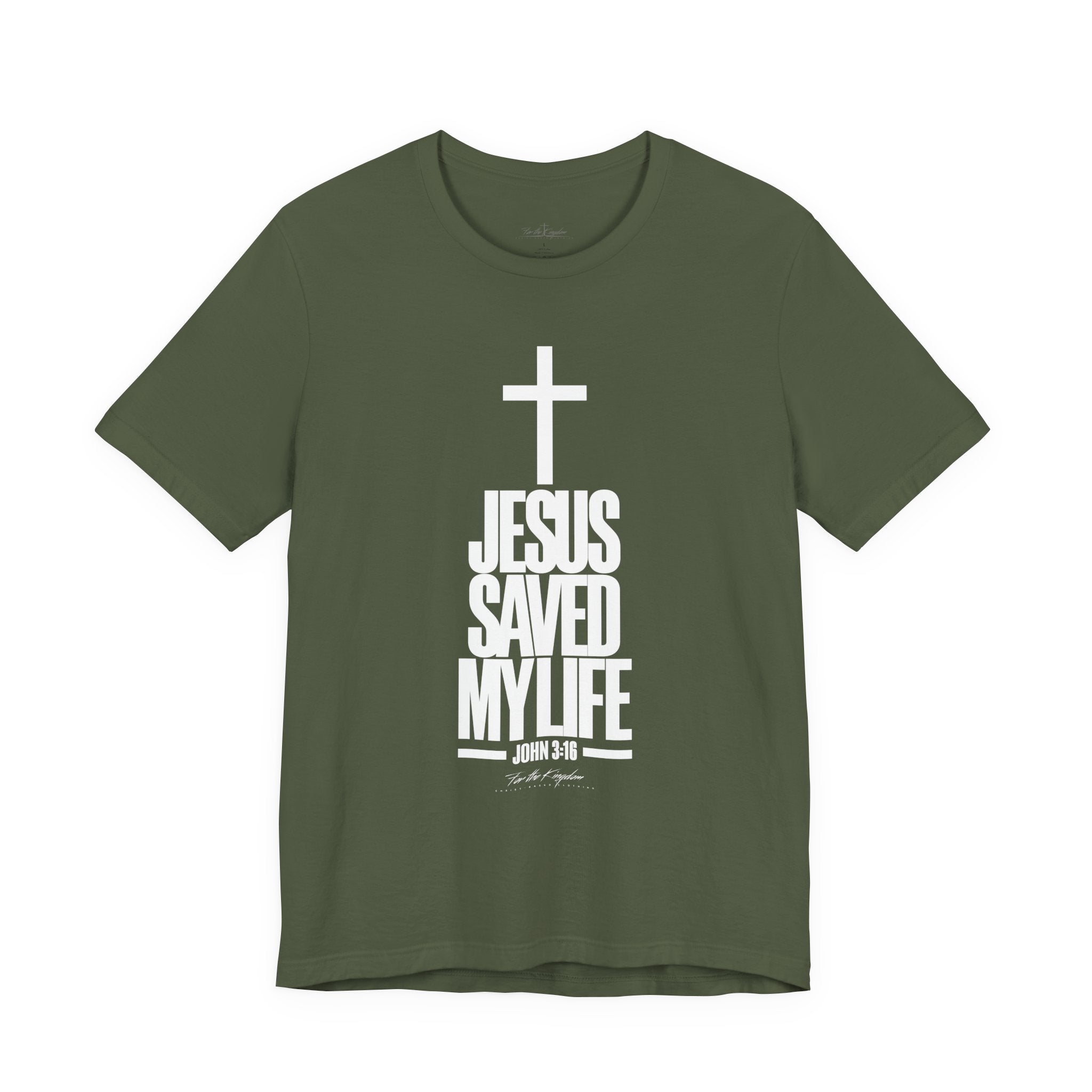 Jesus Saved My Life Light Pallete Tee — Christian Cross Faith Shirt (John 3:16)