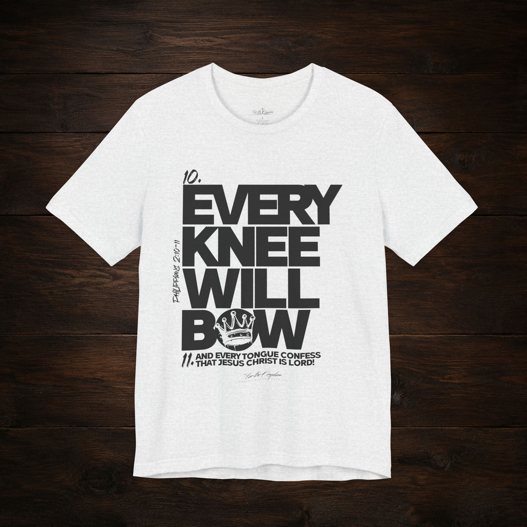 Every Knee Will Bow Dark Palette Tee — Christian Faith Graphic T-Shirt