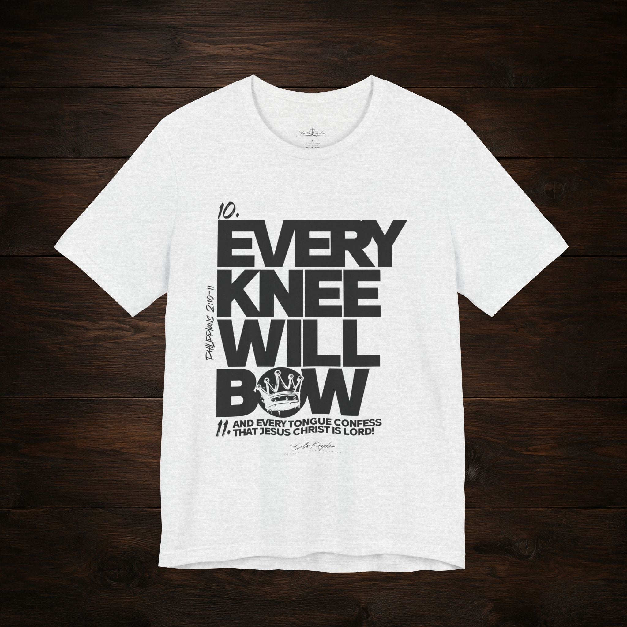 Every Knee Will Bow Dark Palette Tee — Christian Faith Graphic T-Shirt