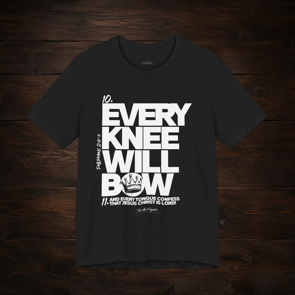 Every Knee Will Bow Light Palette Tee — Christian Faith Graphic T-Shirt