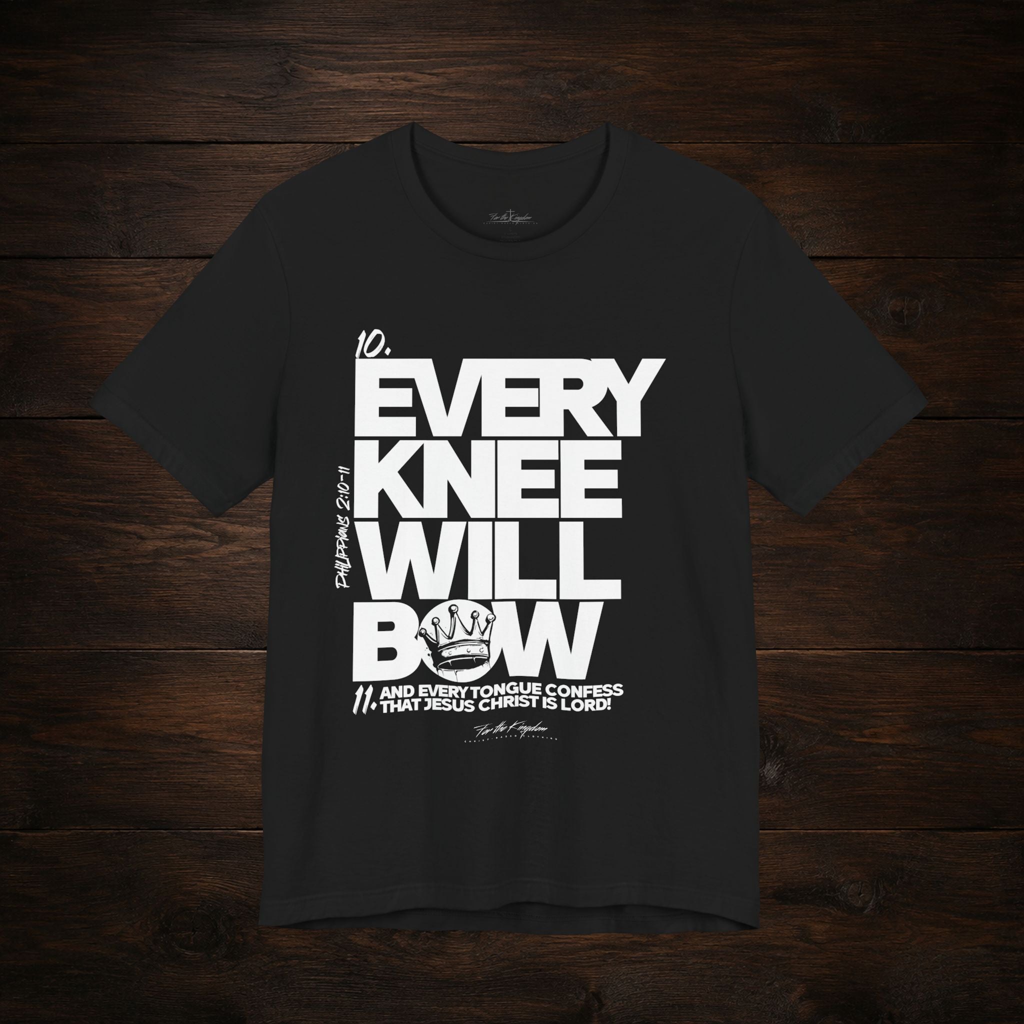 Every Knee Will Bow Light Palette Tee — Christian Faith Graphic T-Shirt
