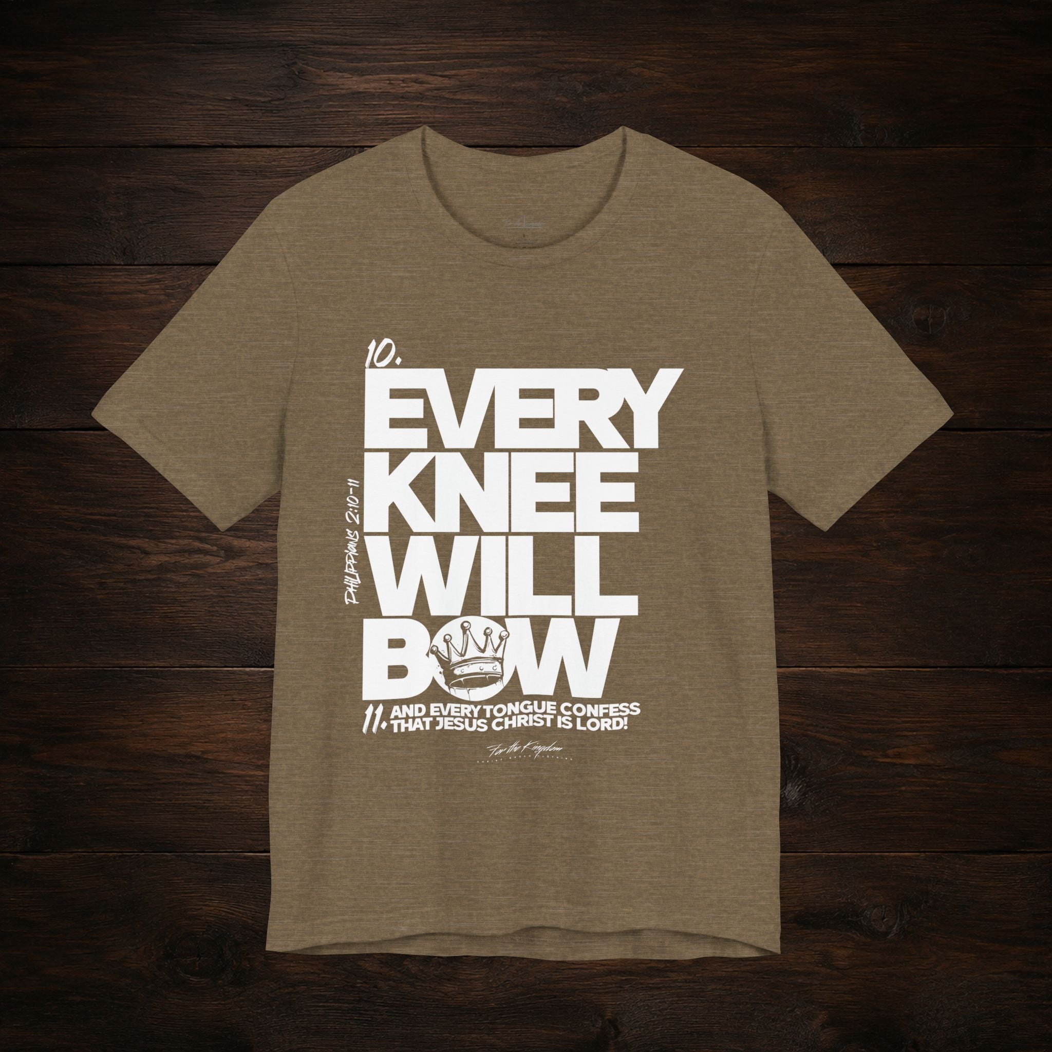 Every Knee Will Bow Light Palette Tee — Christian Faith Graphic T-Shirt