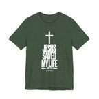 Jesus Saved My Life Light Pallete Tee — Christian Cross Faith Shirt (John 3:16)