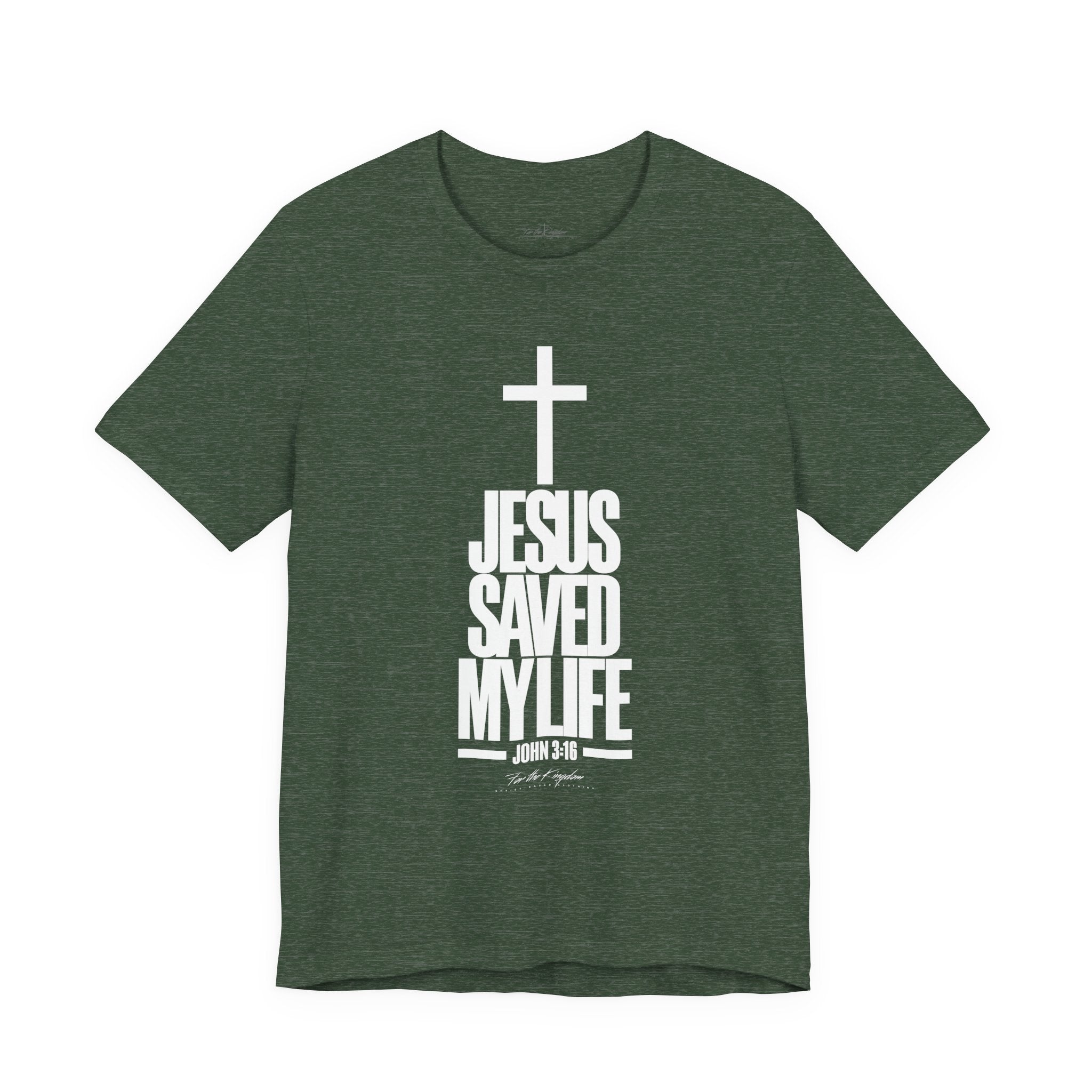 Jesus Saved My Life Light Pallete Tee — Christian Cross Faith Shirt (John 3:16)