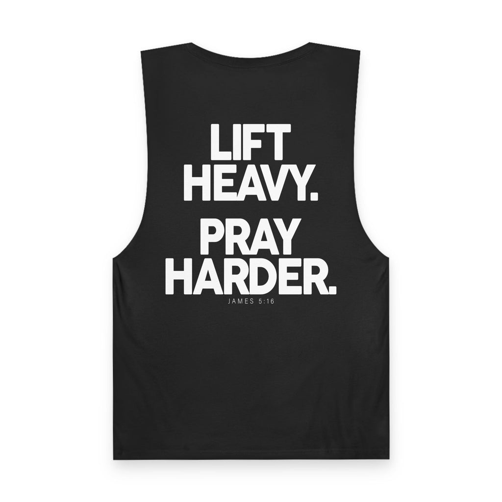 Lift Heavy Pray Harder Tank — Gym Workout Fitness Motivation