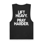 Lift Heavy Pray Harder Tank — Gym Workout Fitness Motivation