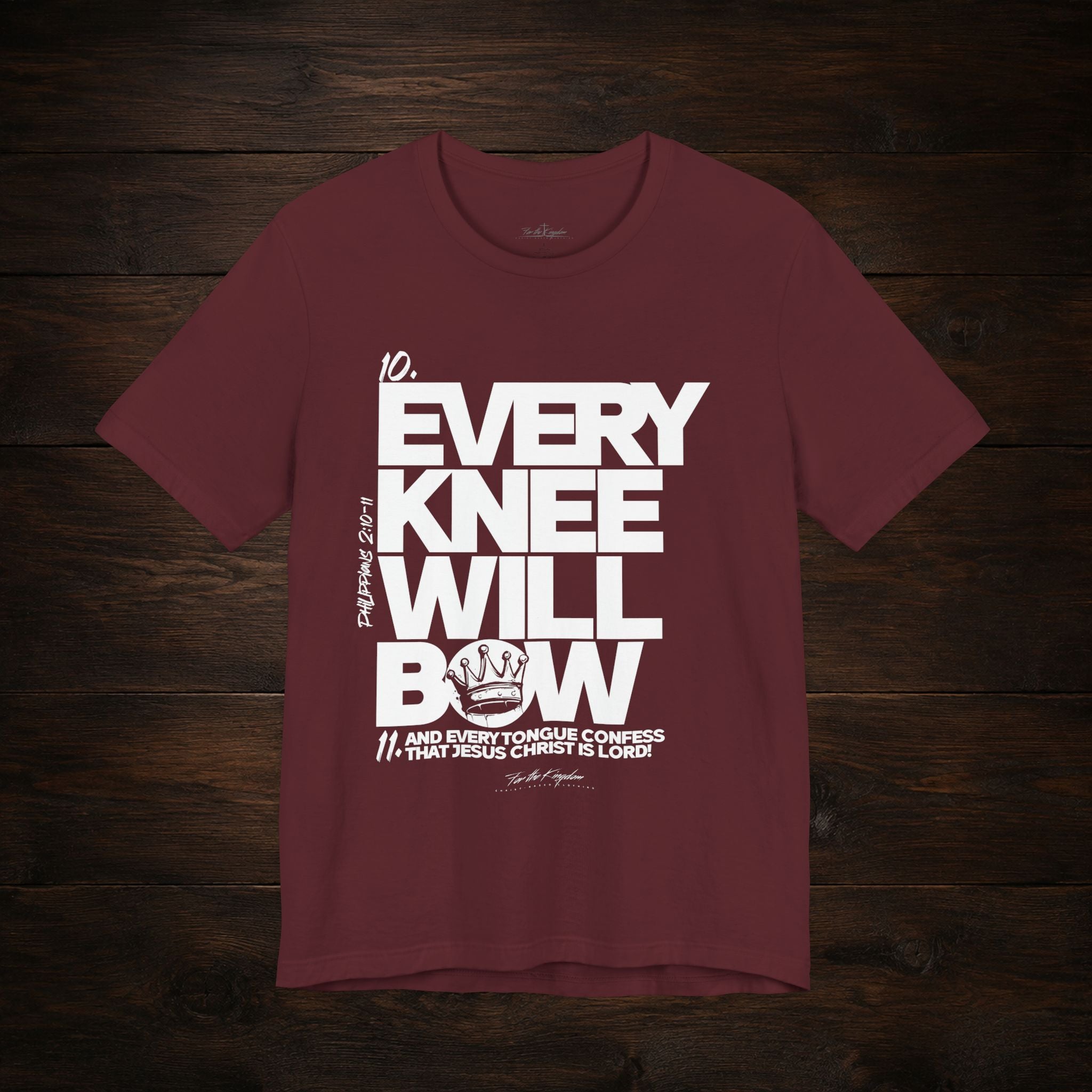 Every Knee Will Bow Light Palette Tee — Christian Faith Graphic T-Shirt