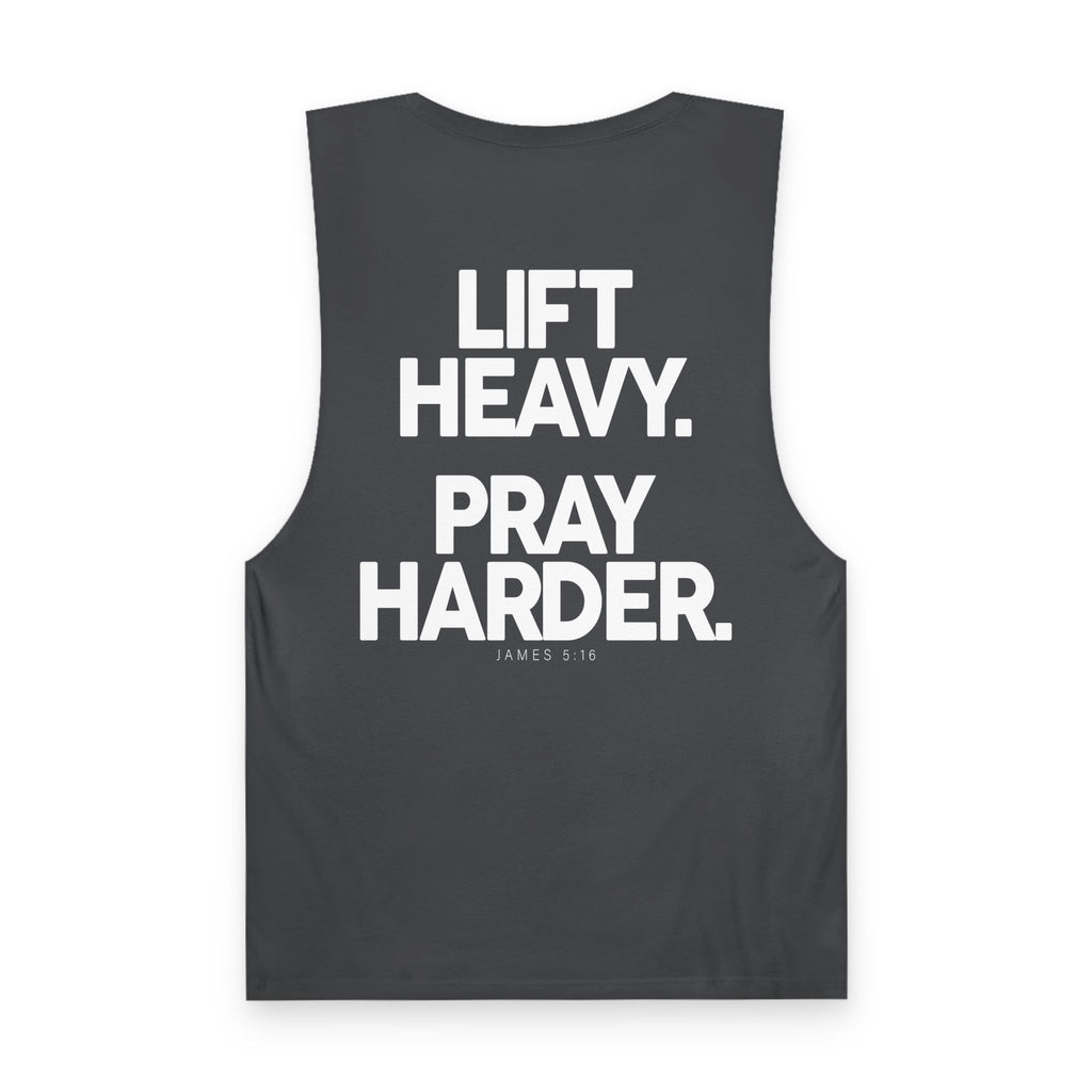 Lift Heavy Pray Harder Tank — Gym Workout Fitness Motivation
