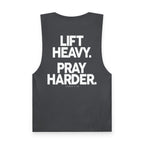 Lift Heavy Pray Harder Tank — Gym Workout Fitness Motivation