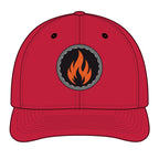 Embroidered Flame Patch Snapback Cap — Trucker Hat with Fire Logo