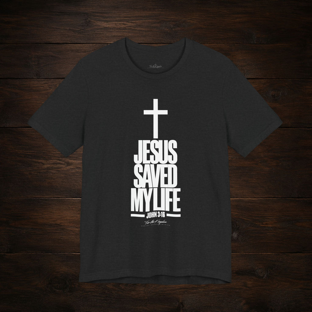 Jesus Saved My Life Light Pallete Tee — Christian Cross Faith Shirt (John 3:16)