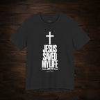 Jesus Saved My Life Light Pallete Tee — Christian Cross Faith Shirt (John 3:16)