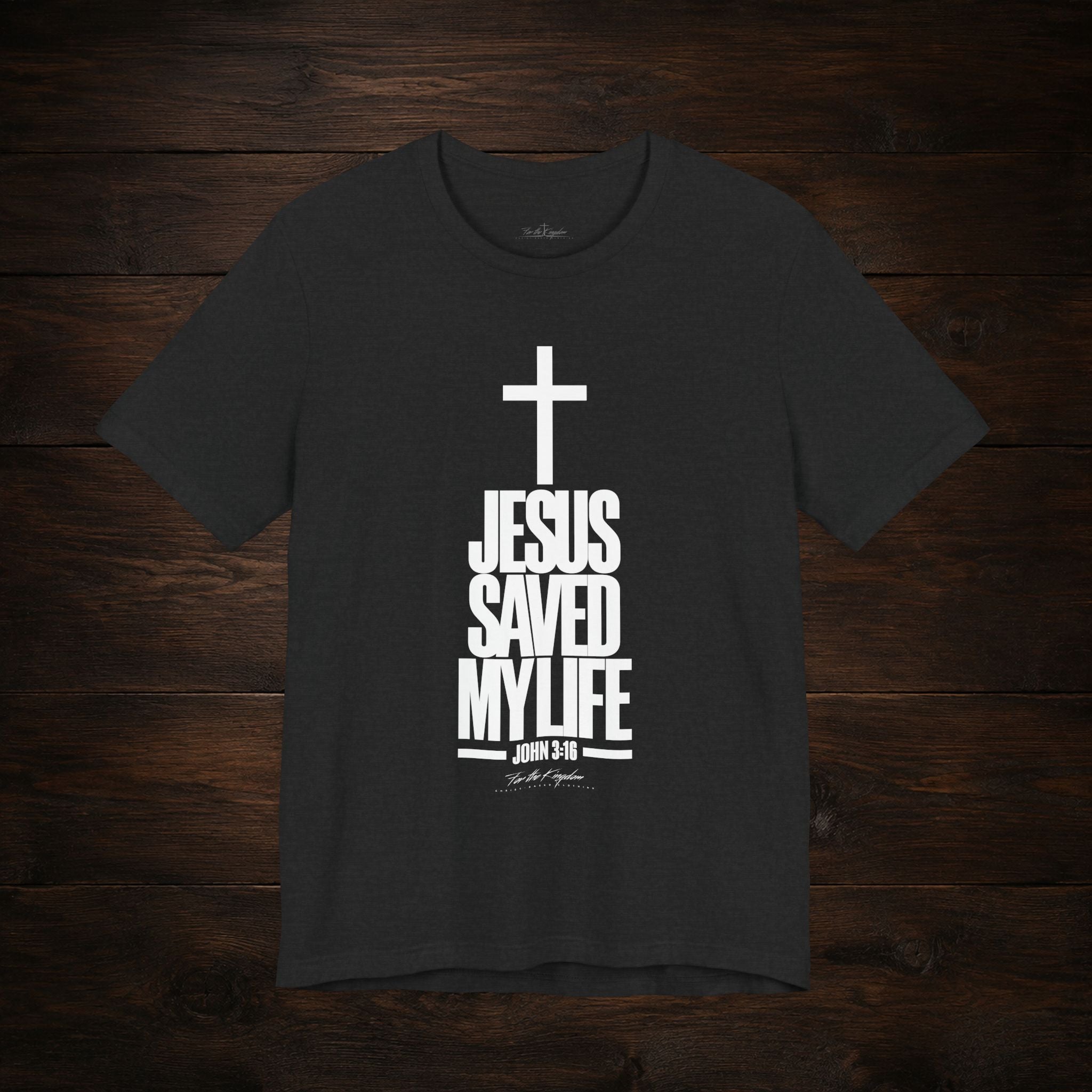 Jesus Saved My Life Light Pallete Tee — Christian Cross Faith Shirt (John 3:16)