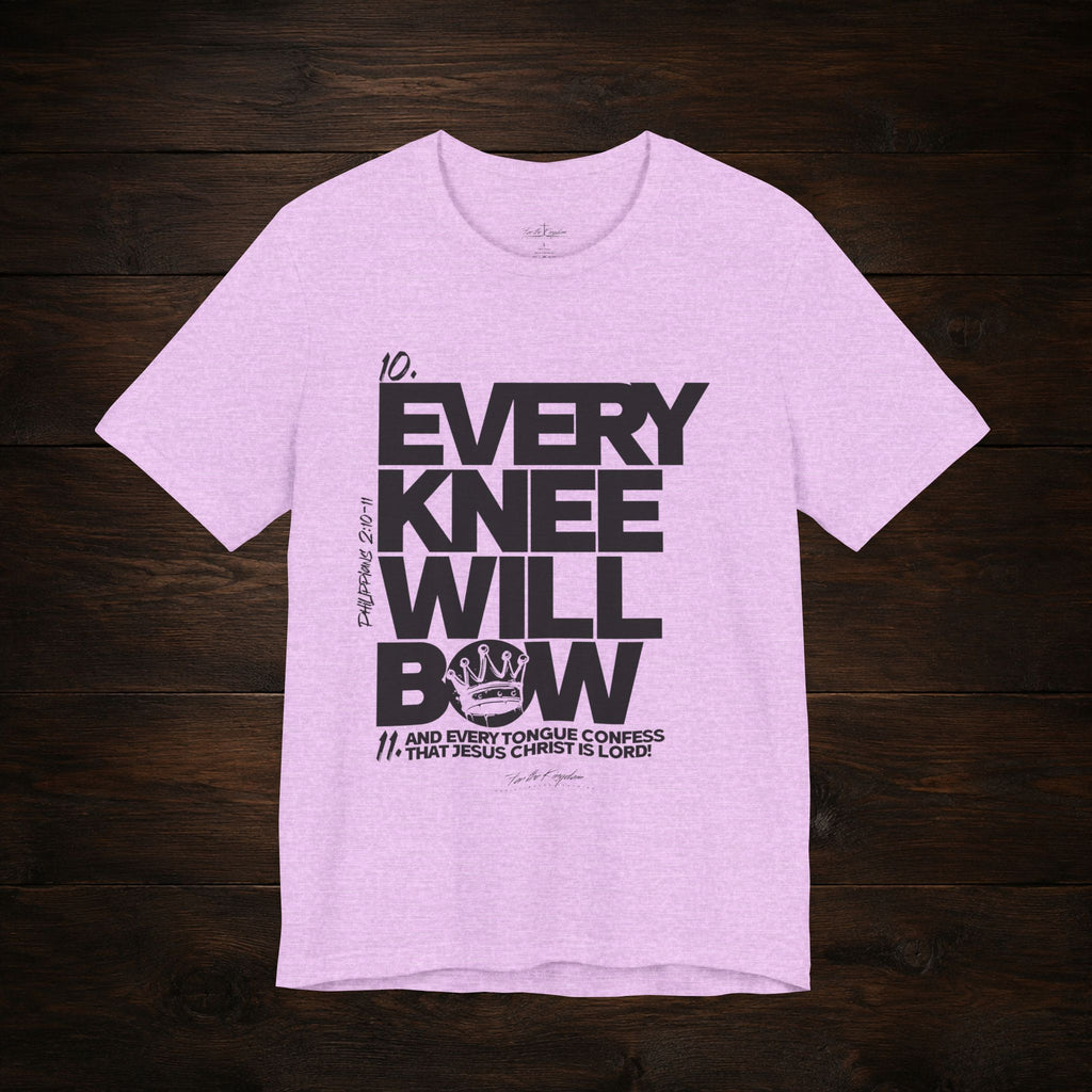 Every Knee Will Bow Dark Palette Tee — Christian Faith Graphic T-Shirt