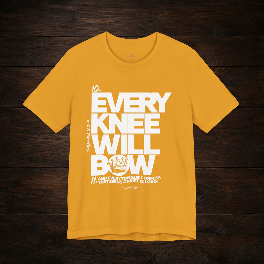 Every Knee Will Bow Light Palette Tee — Christian Faith Graphic T-Shirt