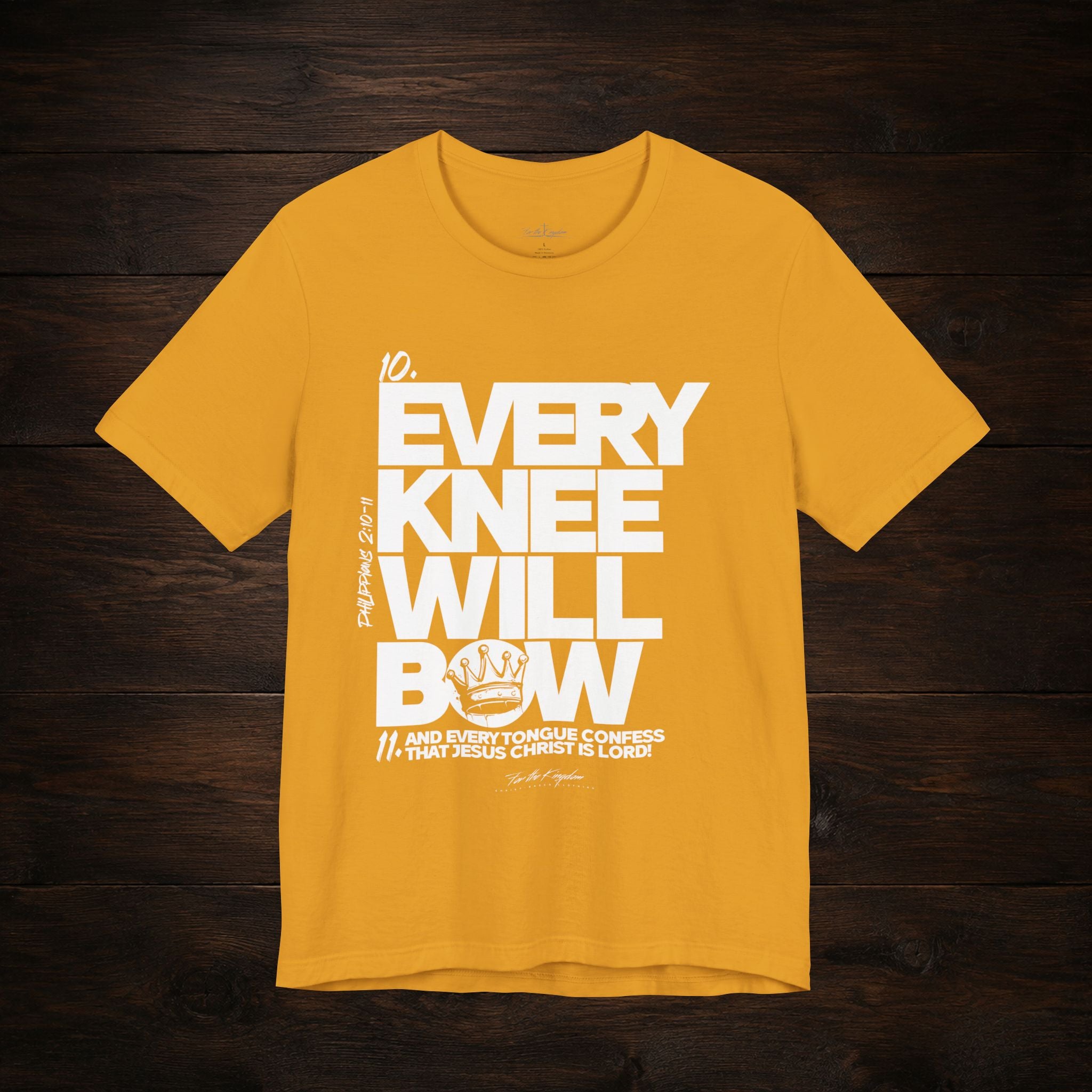 Every Knee Will Bow Light Palette Tee — Christian Faith Graphic T-Shirt