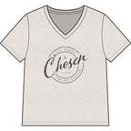 Chosen —CHARCOAL — Christian Women's V-Neck Tee