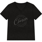 Chosen —CHARCOAL — Christian Women's V-Neck Tee