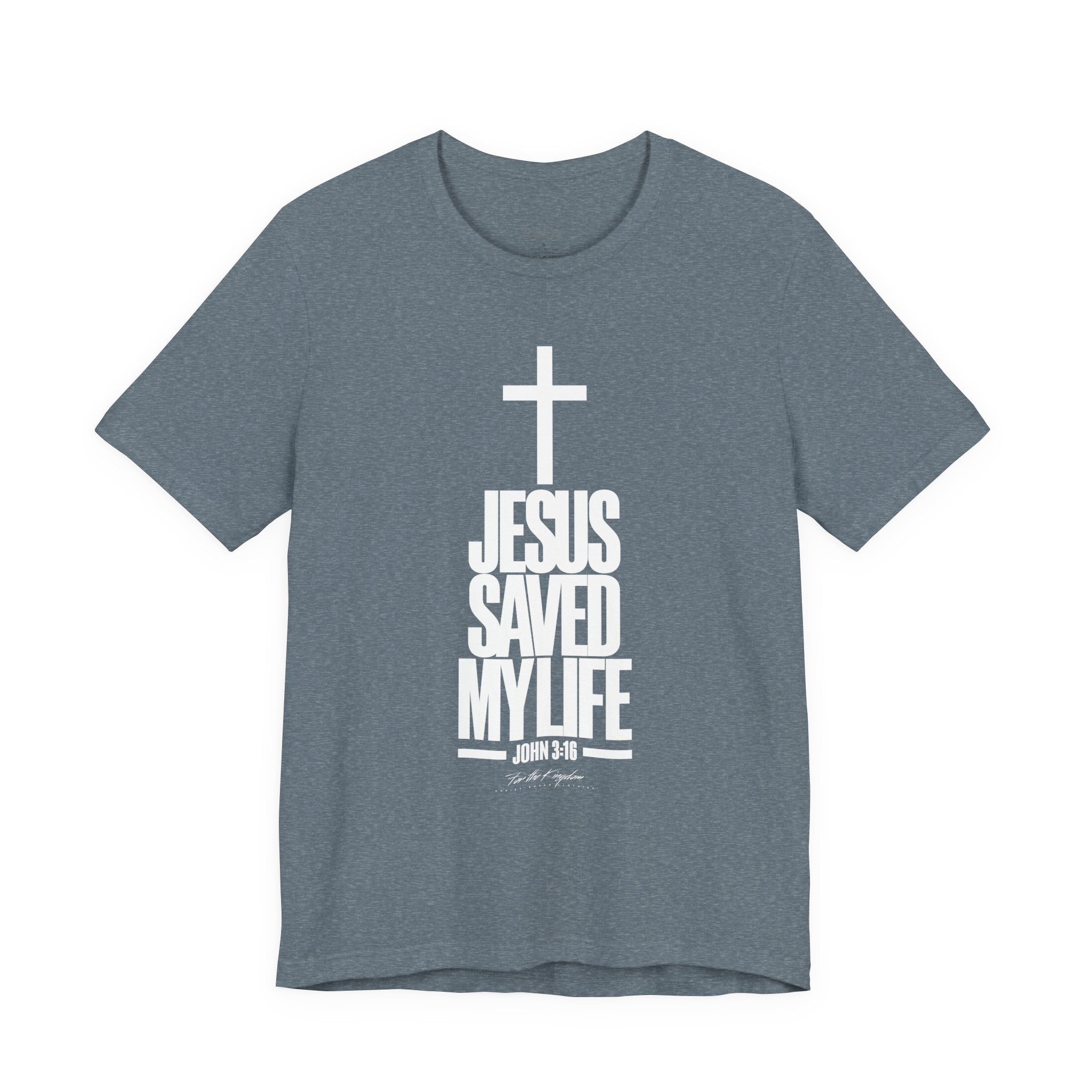 Jesus Saved My Life Light Pallete Tee — Christian Cross Faith Shirt (John 3:16)