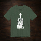 Jesus Saved My Life Light Pallete Tee — Christian Cross Faith Shirt (John 3:16)