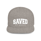SAVED BY GRACE — Flat Bill Snapback Hat — Bold Faith Statement Cap