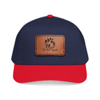 FTK Lion of Judah Leather Patch Baseball Cap — Mid Profile Rustic Outdoor Hat with Rectangle Patch
