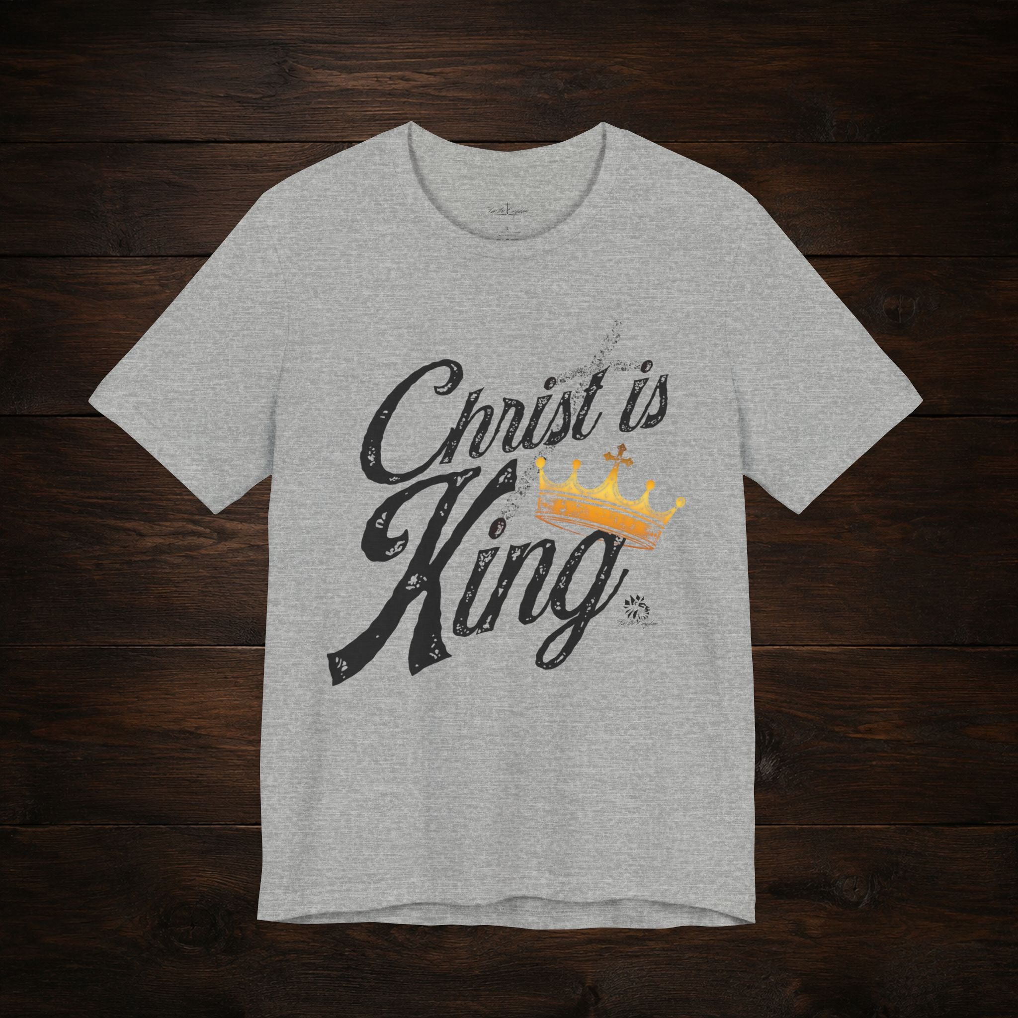 Christ Is King Tee Dark Pallete — Christian Faith Shirt with Crown Graphic