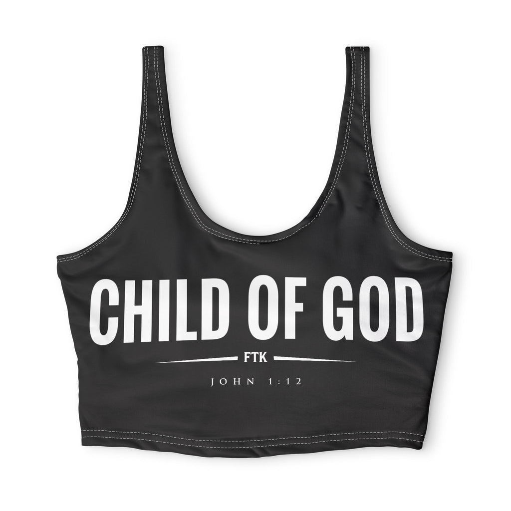 Child of God Sports Bra — Polyester All-Over Print Athletic Bra