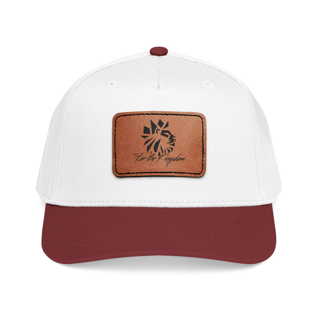 FTK Lion of Judah Leather Patch Baseball Cap — Mid Profile Rustic Outdoor Hat with Rectangle Patch