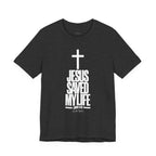 Jesus Saved My Life Light Pallete Tee — Christian Cross Faith Shirt (John 3:16)