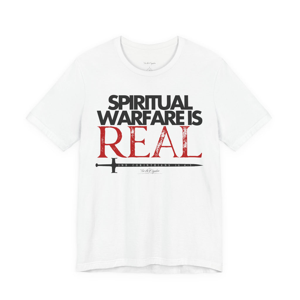 Spiritual Warfare Is Real Dark Palette T-Shirt — Christian Faith Tee with Sword Graphic