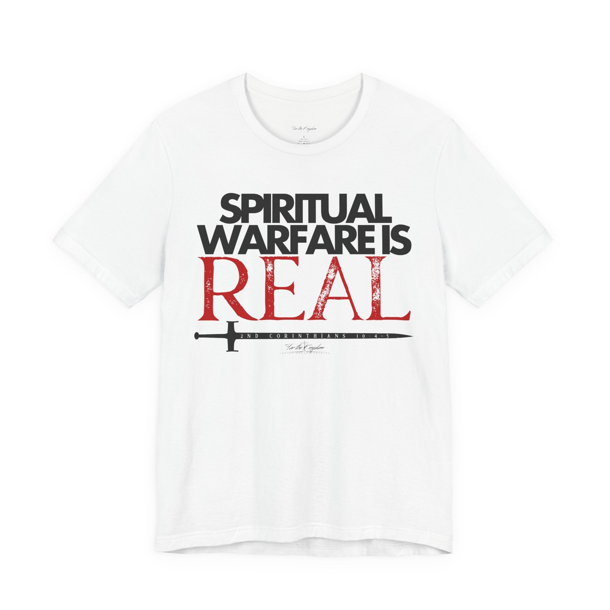 Spiritual Warfare Is Real Dark Palette T-Shirt — Christian Faith Tee with Sword Graphic