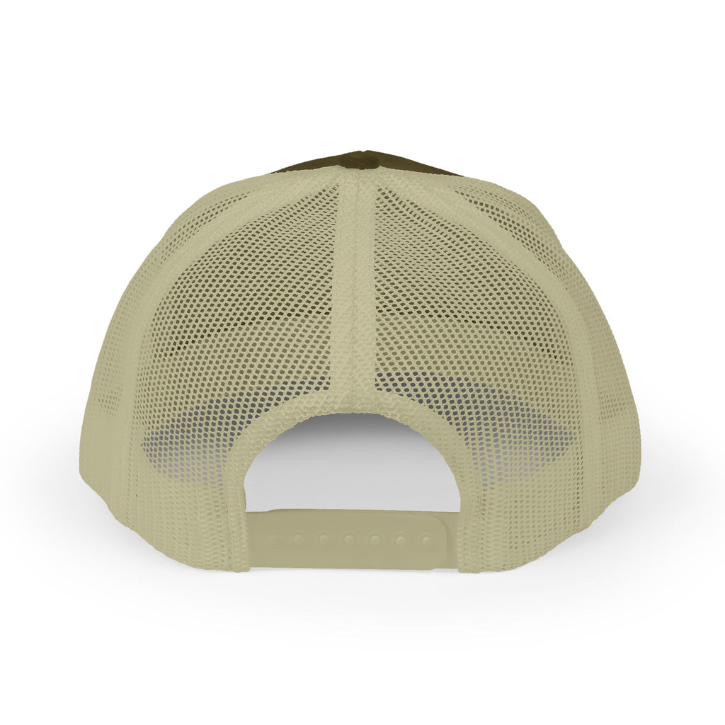 Embroidered Flame Trucker Cap — Orange Glitter Fire Patch Snapback
