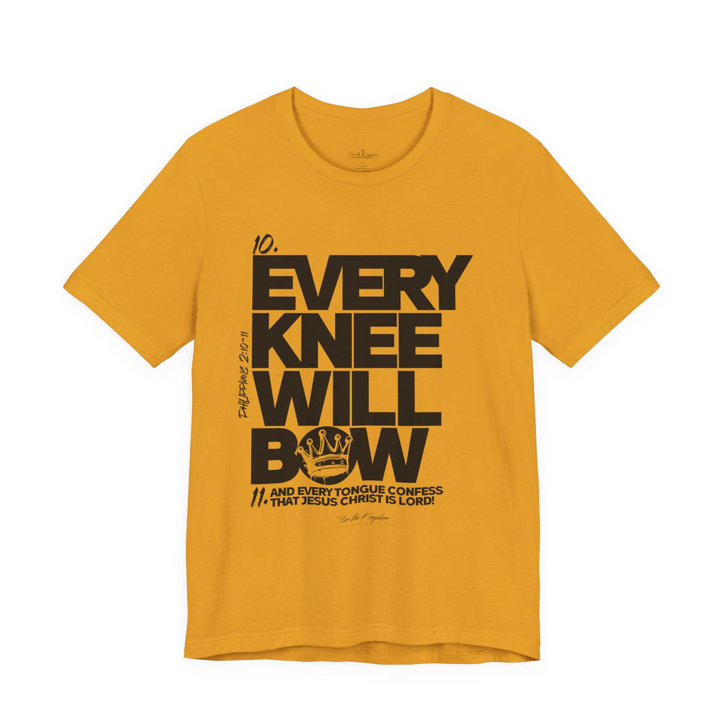 Every Knee Will Bow Dark Palette Tee — Christian Faith Graphic T-Shirt