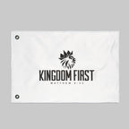 Kingdom First Double-Sided Flag — Matthew 6:33 Inspirational Church Banner