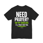 Lime Tap My Shoulder Tee — Christian Cross Short Sleeve T-Shirt