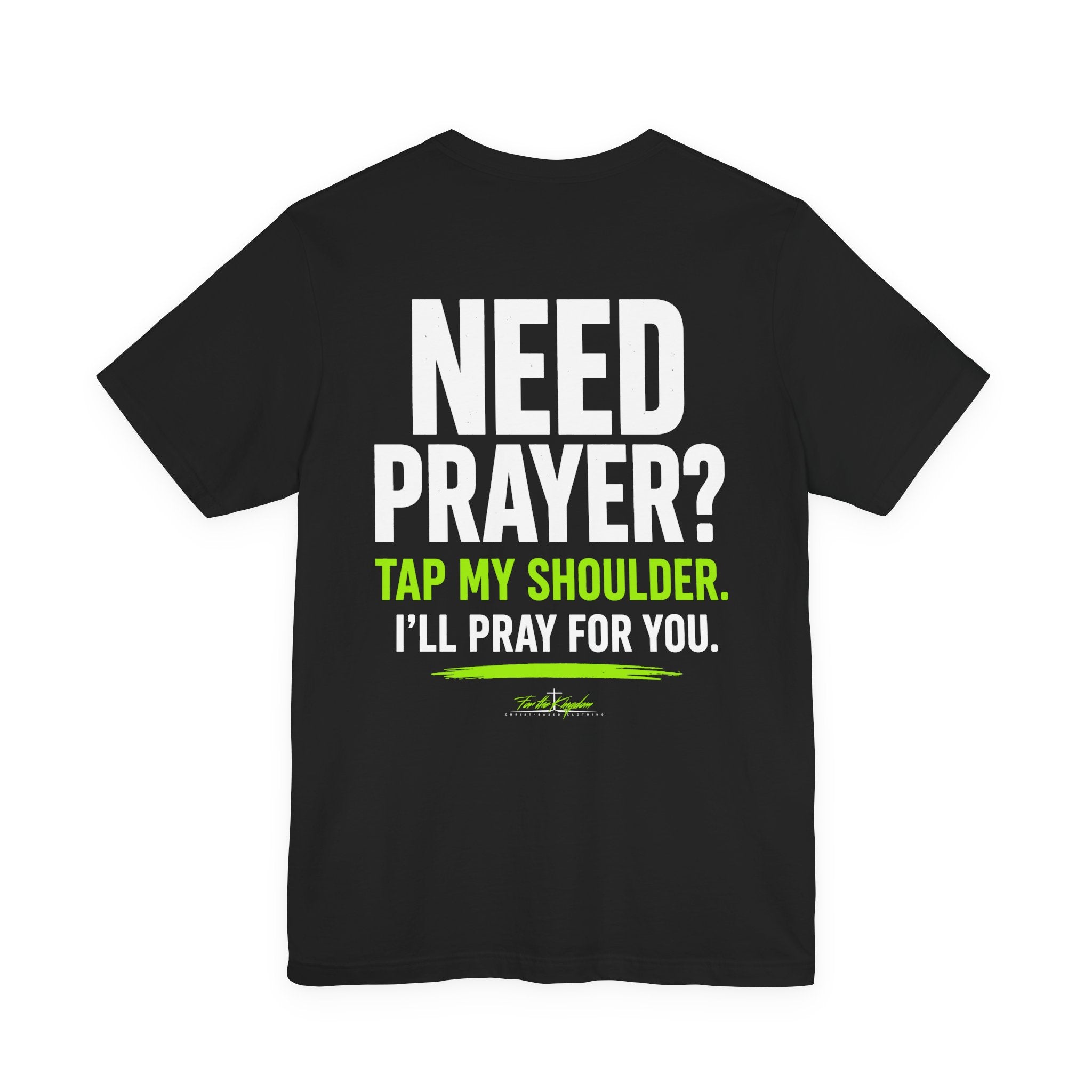 Lime Tap My Shoulder Tee — Christian Cross Short Sleeve T-Shirt