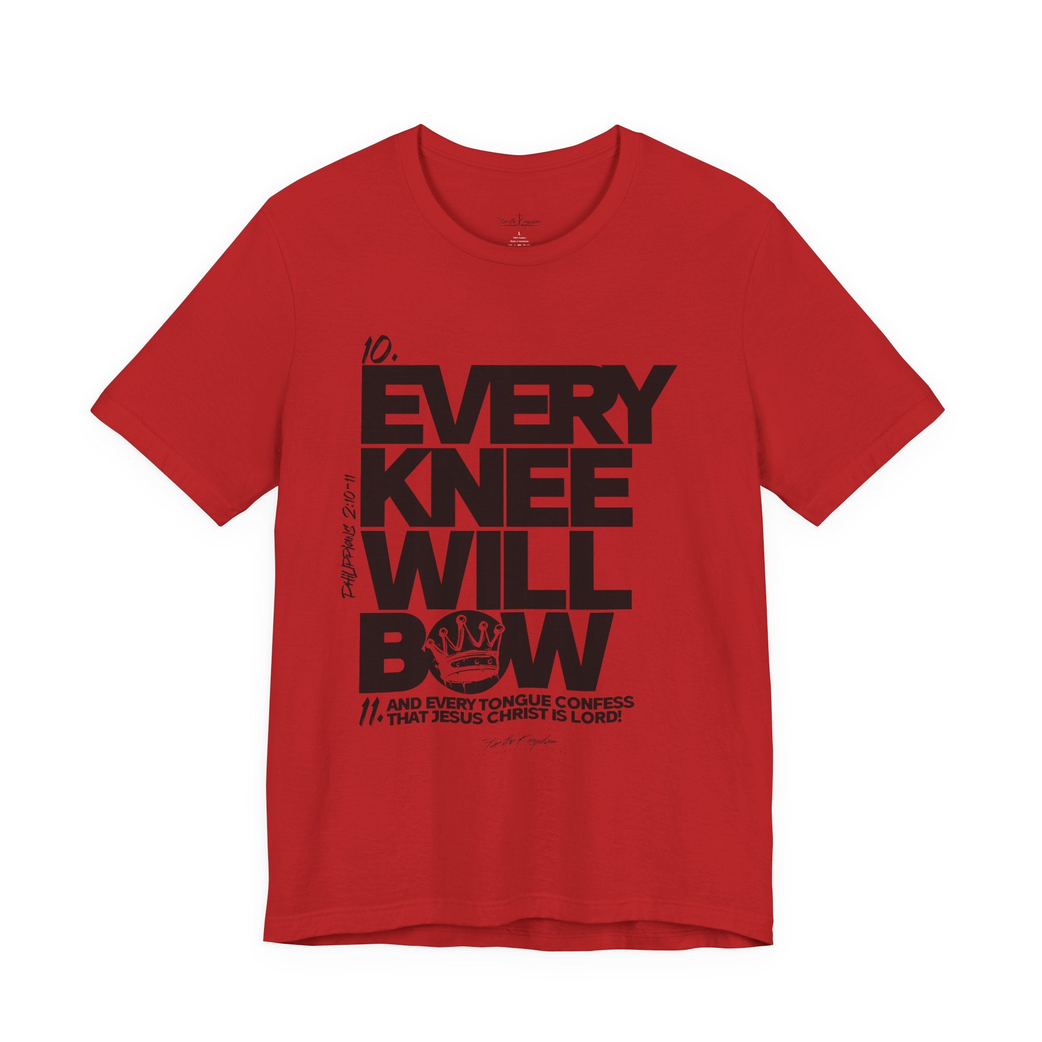 Every Knee Will Bow Dark Palette Tee — Christian Faith Graphic T-Shirt