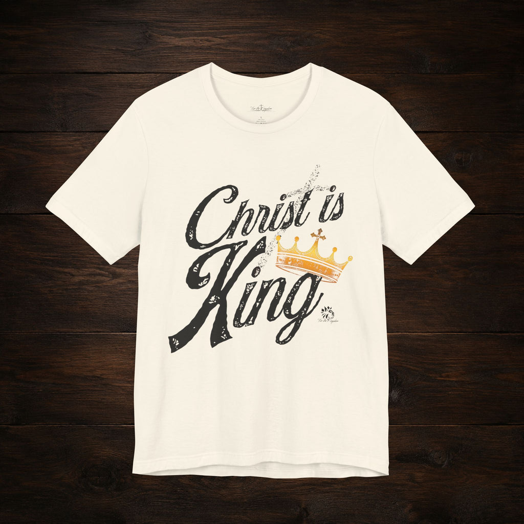 Christ Is King Tee Dark Pallete — Christian Faith Shirt with Crown Graphic