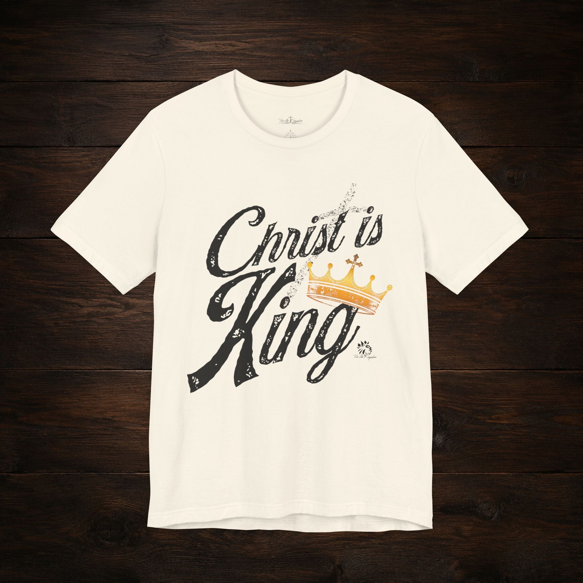 Christ Is King Tee Dark Pallete — Christian Faith Shirt with Crown Graphic