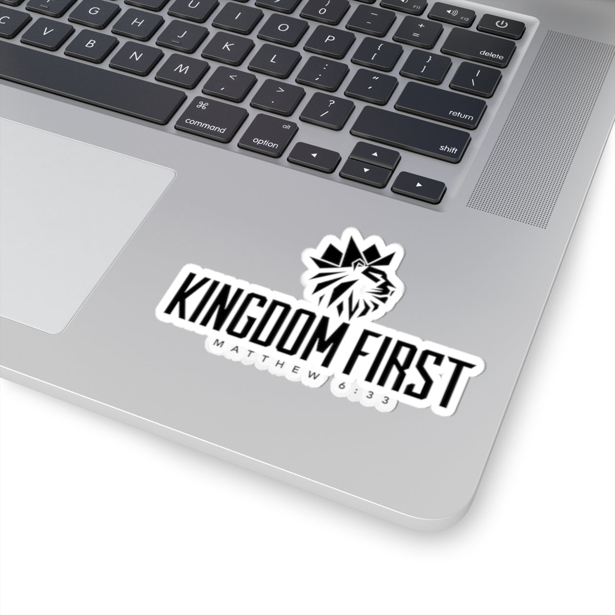 Kingdom First Sticker — Matthew 6:33 Christian Lion Decal