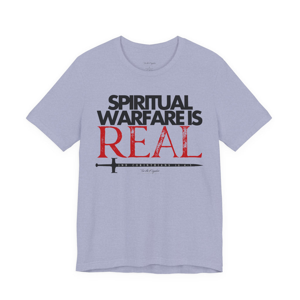 Spiritual Warfare Is Real Dark Palette T-Shirt — Christian Faith Tee with Sword Graphic