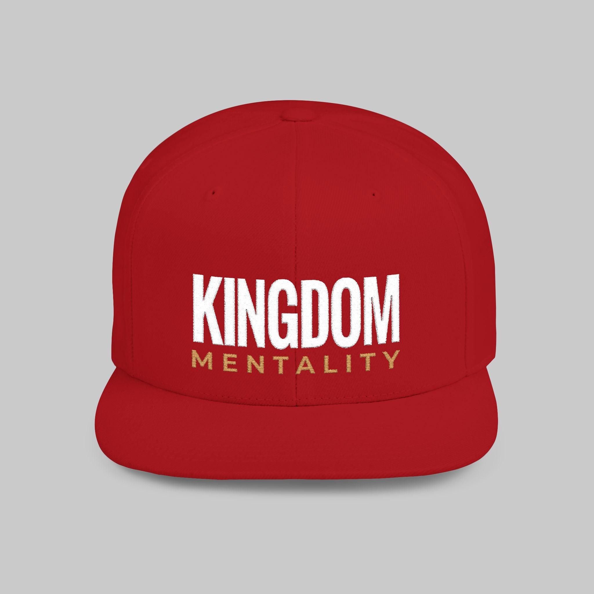 Kingdom Mentality Flat Bill Snapback Hat — Bold Faith-Inspired Streetwear Cap