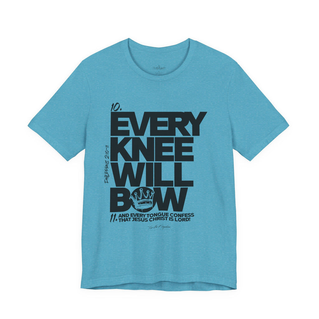 Every Knee Will Bow Dark Palette Tee — Christian Faith Graphic T-Shirt