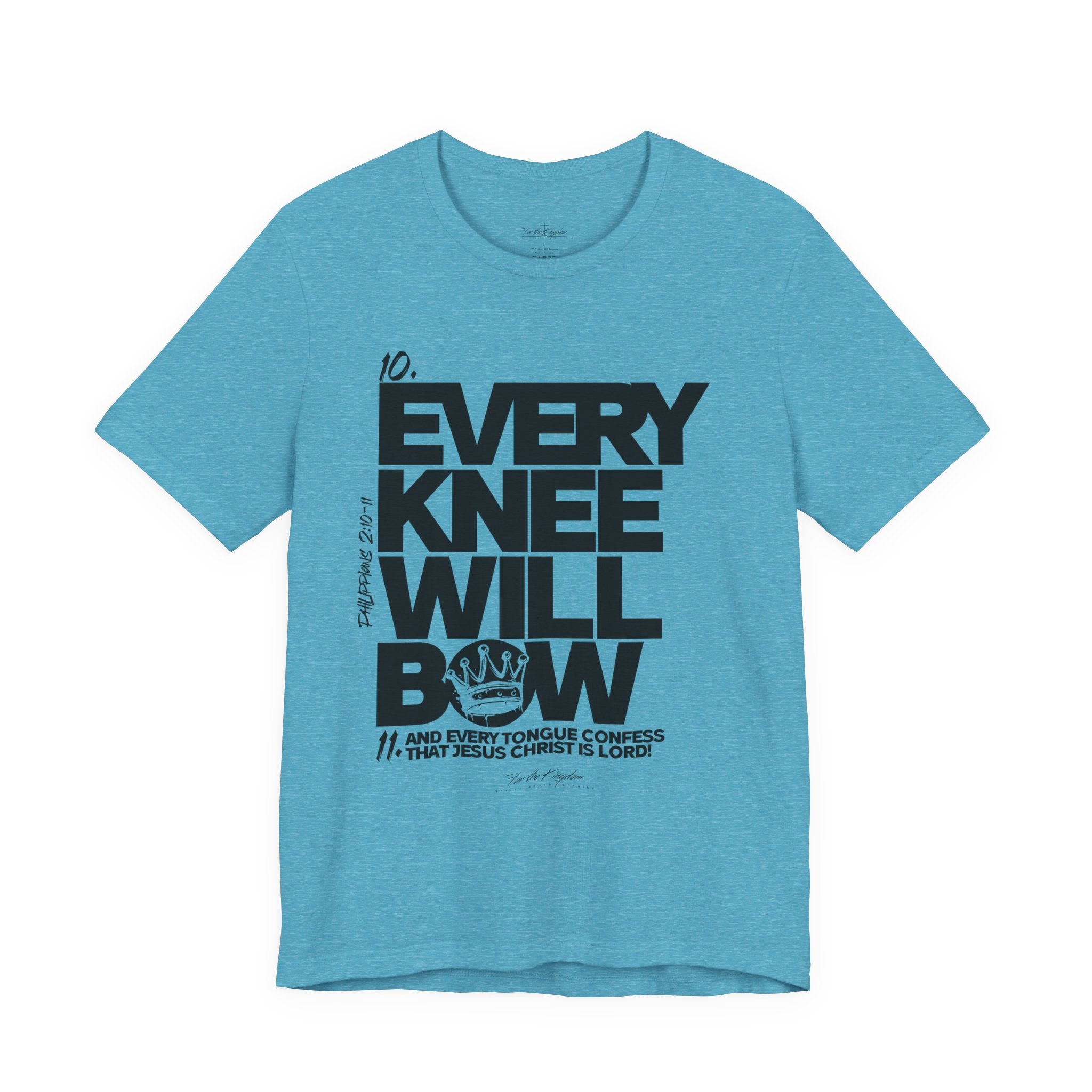 Every Knee Will Bow Dark Palette Tee — Christian Faith Graphic T-Shirt