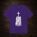 Jesus Saved My Life Light Pallete Tee — Christian Cross Faith Shirt (John 3:16)